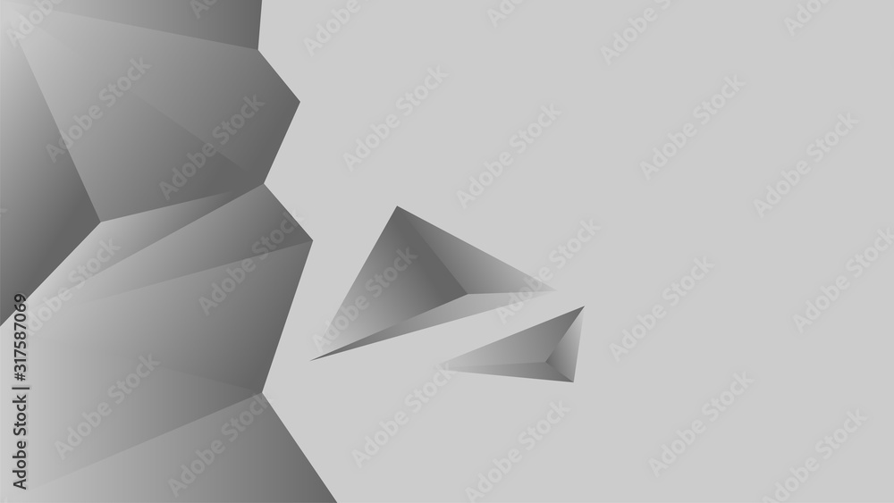 Aufkleber polygon triangle in black and white vector gradient background