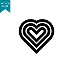 Fototapeta na wymiar heart icon in trendy flat style