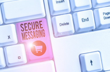 Word writing text Secure Messaging. Business photo showcasing protect critical data when sent...