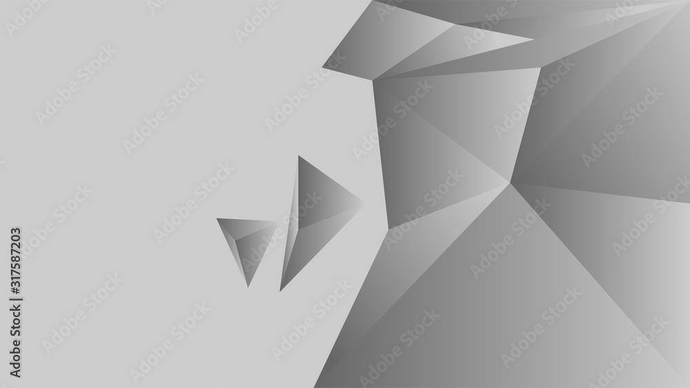 Poster polygon triangle in black and white vector gradient background