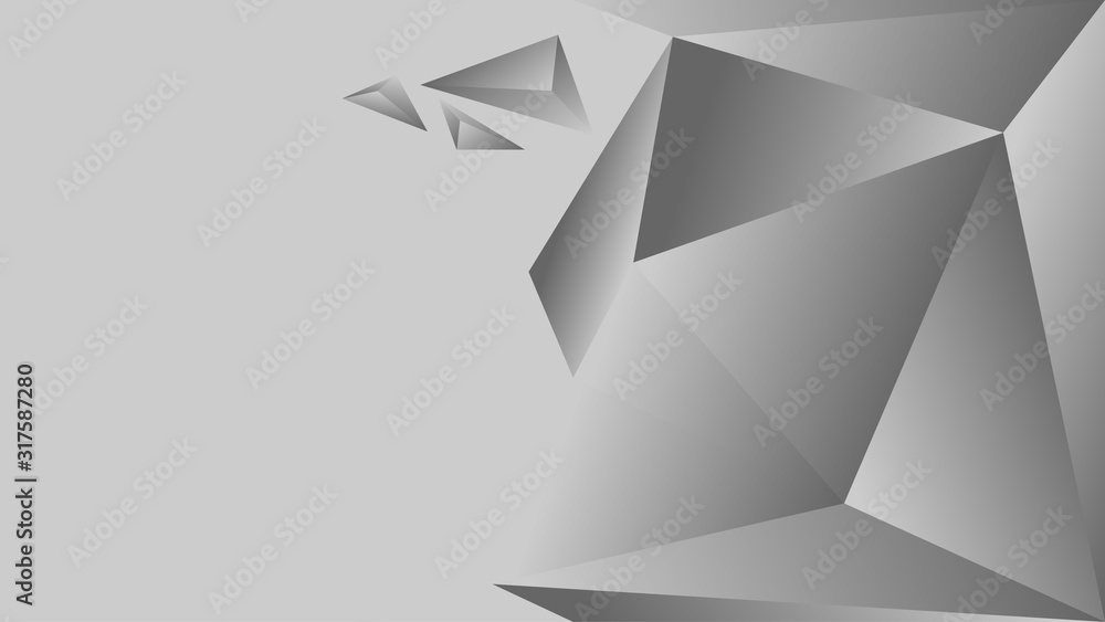 Aufkleber polygon triangle in black and white vector gradient background