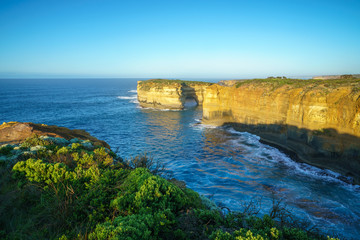 loch ard gorge at sunrise, great ocean road in victoria, australia