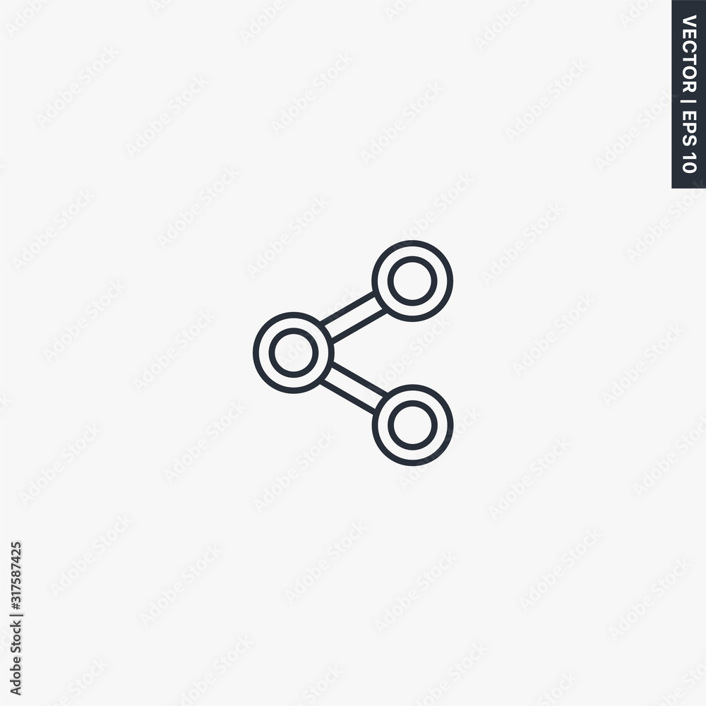 Poster share, linear style sign for mobile concept and web design