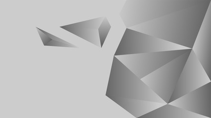 Polygon triangle in gray vector gradient background