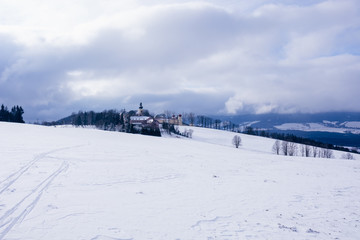 Old monastery behind.