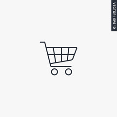 Shopping cart, linear style sign for mobile concept and web design
