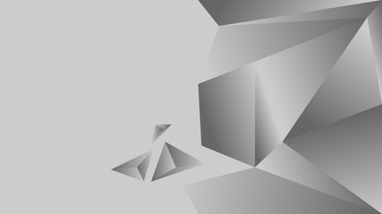 Polygon triangle in gray vector gradient background