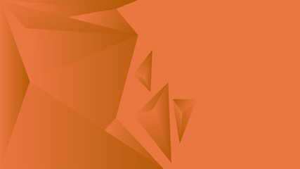 Polygon triangle in orange vector gradient background