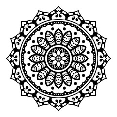 Decorative hand-drawn round pattern in the form of a mandala