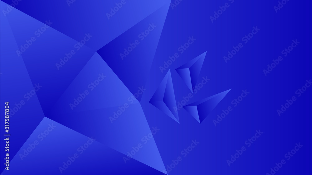 Aufkleber polygon triangle in dark blue vector gradient background