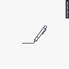 Write, linear style sign for mobile concept and web design