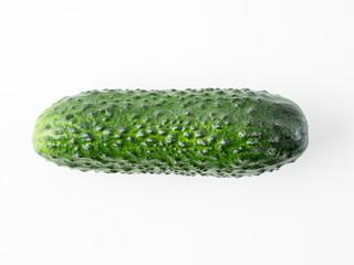 Fresh green cucumber on white background.