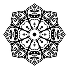 Decorative hand-drawn round pattern in the form of a mandala
