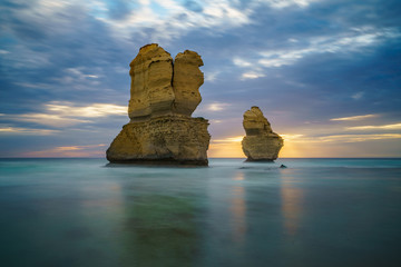 gibson steps  at sunset, twelve apostles, great ocean road in victoria, australia