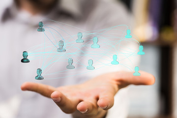 Naklejka premium Social Networking illustration team group