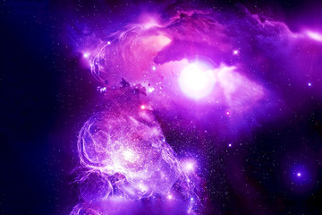 A beautiful galaxy with stars in vibrant purple colors. Elements of this image were furnished by...