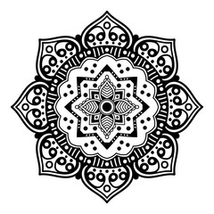 Decorative hand-drawn round pattern in the form of a mandala