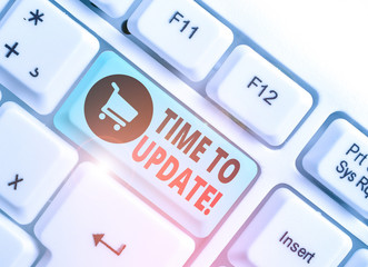 Text sign showing Time To Update. Business photo text the act of officially suggesting someone for...