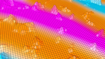 Obraz premium Abstract multicolored low poly background. 3d render. illustration