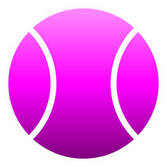 Tennis ball sign icon - purple pink simple gradient, isolated - vector