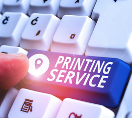 Handwriting text writing Printing Service. Conceptual photo program offered by print providers that...