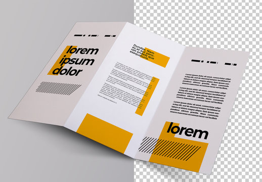 Trifold Brochure Perspective Mockup