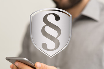 paragraph law sign digital in hand