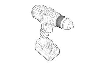 Wireless Drill Silhouette Vector