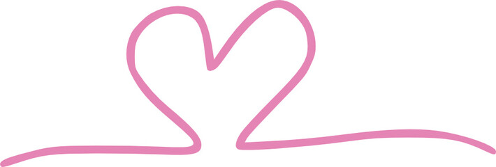 Pink heart line