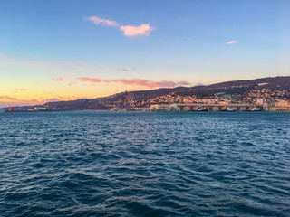 City view of Trieste at sunset
