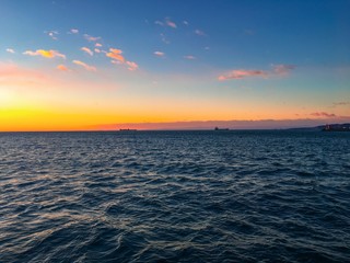 City view of Trieste at sunset