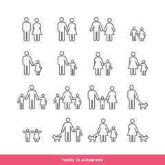 Family pictogram set