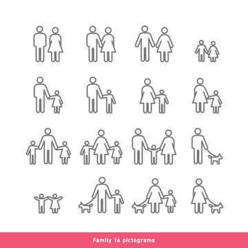 Family pictogram set