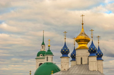 Crosses and domes of ancient Rostov Velikiy