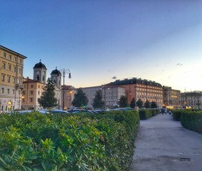 City view of Trieste at sunset