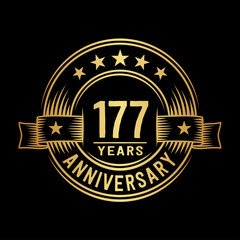 177 years anniversary celebration logotype. Vector and illustration.
