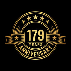 179 years anniversary celebration logotype. Vector and illustration.