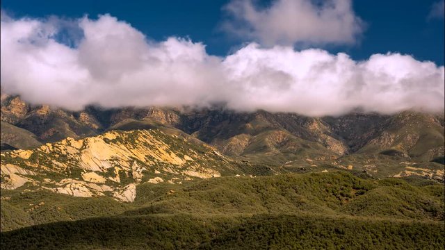Timelapse of clouds passing over Highway 33 into Los Padres State Forest