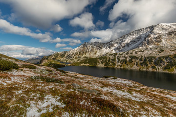 Fototapeta na wymiar First snow in autumn in Tatra Mountains in Poland