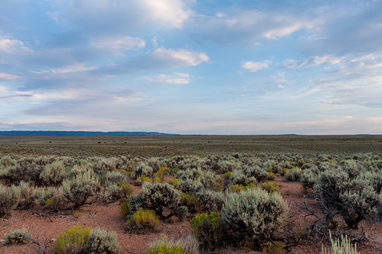 View from Arizona Highway 89a towards mountains at sunset