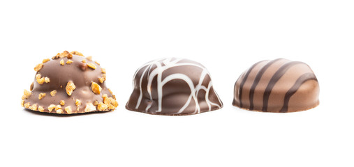 Praline bonbons. Chocolate truffles.