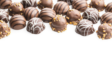 Praline bonbons. Chocolate truffles.