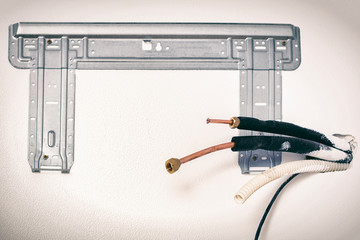 Installation of the bracket for the air conditioner. Installing the air conditioner.bracket for air...