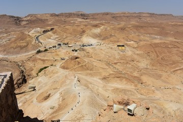  The Judaean Desert near Dead Sea, seen from Masada fortress, Israel.