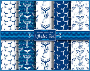 Seamless pattern with Whales Tail © Viktoriia Protsak