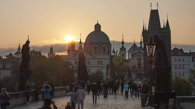 Timelapse Of Charles Bridge In Prague