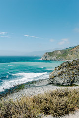 Scenic view of the ocean from Highway 1, California, USA
