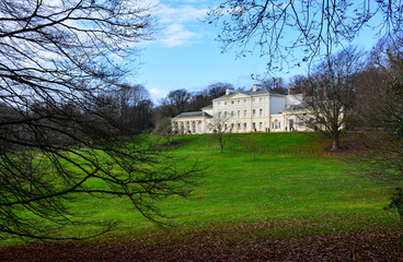 Kenwood House, also known as Iveagh Bequest, on north end of Hampstead Heath, a large wild park in London, UK. The estate served as a private residence previously and houses a museum now