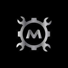 Fototapeta premium Automotive letter M Logo Design Vector Template. Motor Business Alphabet Design M Vector Illustration
