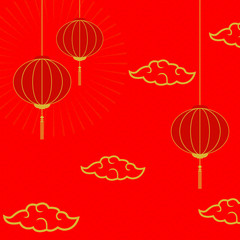 Obraz premium Happy Chinese New Year 2020 year of the mouse. sign for greetings card, flyers, invitation, posters, brochure, banners, calendar. Flat style design. traditional red greeting card illustration